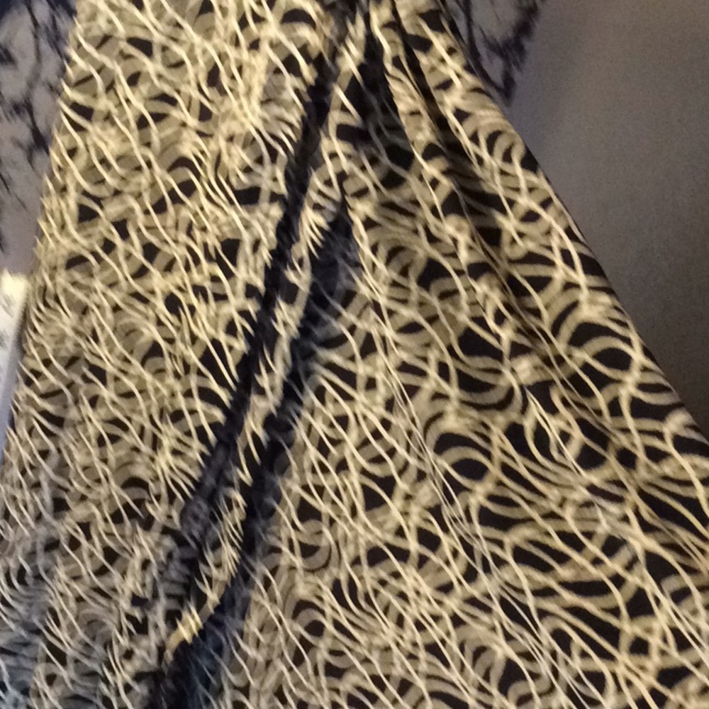 Vintage black & cream squiggles wrap dress size 8 - Picture 4 of 8